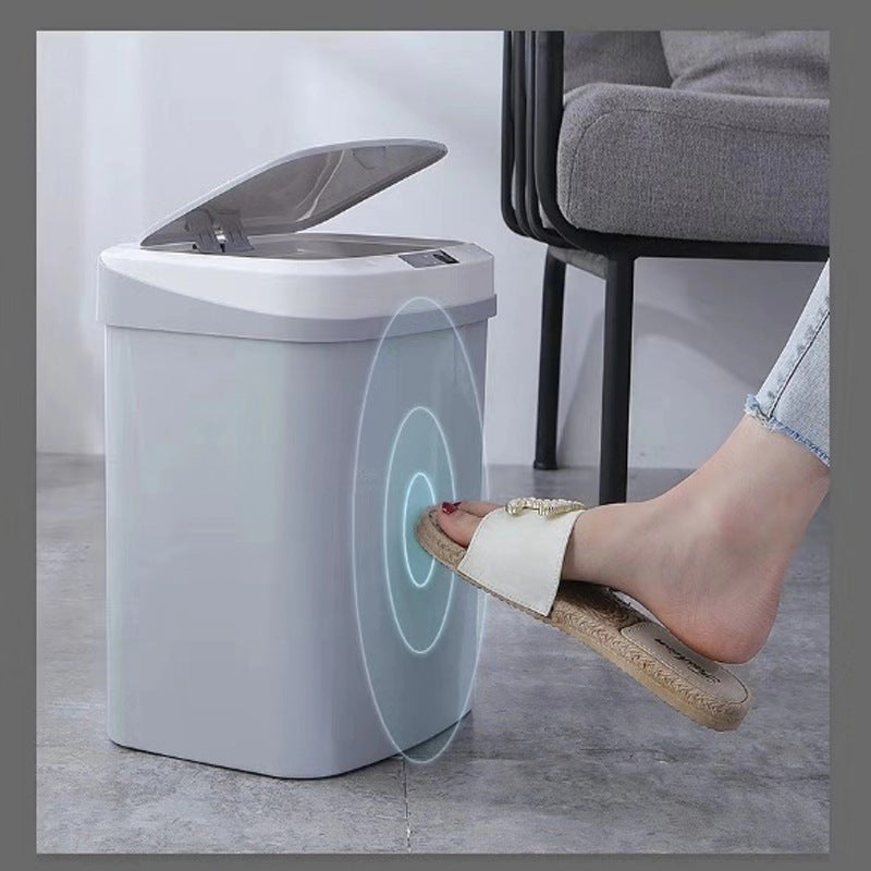 Smart Trash Can, Living Room Kitchen Induction Household Toilet Trash Can With Lid